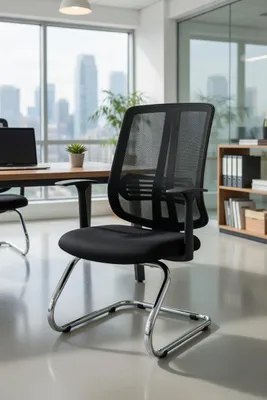 Obrázok produktu pre Kancelárska stolička s pevným kovovým rámom a ergonomickým operadlom