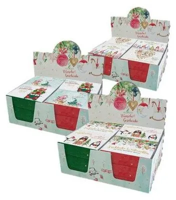 Produktbild von Weihnachts-Geschenkschachtel „Green Moments“, mit Geldkuvert, 6 Motive sortiert