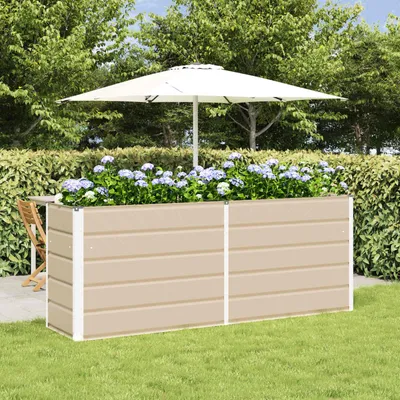 Produktbild von "Schlussverkauf" Pflanzkübel im Garten - 1 pc - Blumenbeet/Gartenbeet - Elfenbein 480x50x45 cm Verzinkter Stahl  C13514