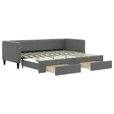 Obrázek produktu pro vidaXL Rozkládací denní postel se zásuvkami Dark Grey 80x200 cm Látka