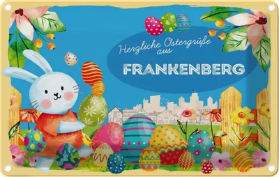 Produktbild von vianmo Blechschild 20x30 cm Ostergrüße FRANKENBERG Ostern Gruß