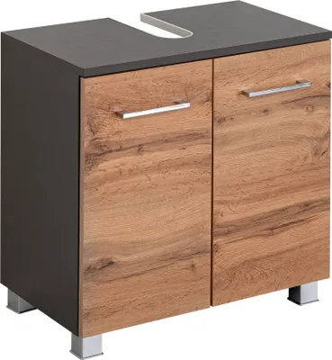Produktbild von Waschtischunterschrank Pares 60cm 2 Schubladen - graphit/wotan eiche