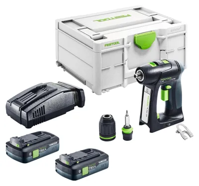 Produktbild von Festool C 18-Basic Akku Bohrschrauber 18 V 45 Nm Brushless + 2x Akku 4,0 Ah + Schnellladegerät + Systainer