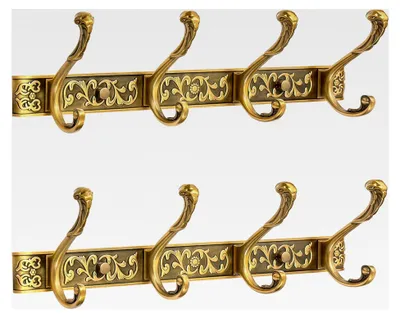 Produktbild von Wandgarderobe im Vintage-Stil mit 4 Haken zur Aufhängung von Schlüsseln, Geldbörsen, Hüten, Bademänteln, Handtüchern und Kleidung