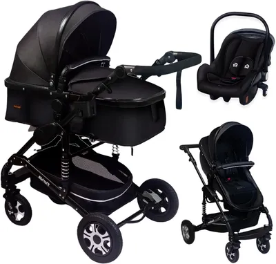 Image de Ensemble poussette - Poussette combinée - Transport pour bébé - e - 3 en 1 - Noir