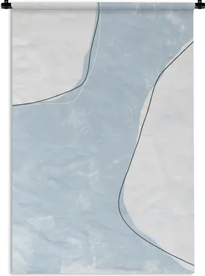 Produktbild von MuchoWow® Wandteppich Wandbehang Blau - Minimalismus - Abstrakt 90x135 cm Tapisserie Dekoration Wandtuch - Baumwolle - Wandskulptur