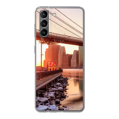 Produktbild von MuchoWow® Handyhülle Schutzhülle Hülle für Samsung Galaxy S21 New York - Brooklyn - Brücke Silikon Softcase Handy Hülle - Softcase