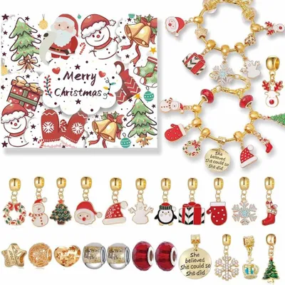 Produktbild von Weihnachtskalender, 24-Tage-Countdown-Kalender fš¹r M?dchen, Armband-Blindbox, 22 Perlen