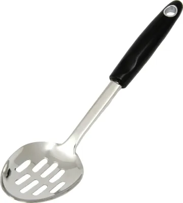 Obrázek produktu pro Robustní děrovaná lžíce na vylévání tekutin z potravin, 30 cm, nerezová ocel