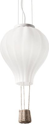 Ideal lux DREAM BIG SP1 D30 Pendelleuchte mit E27 Fasssung Struktur Weiß Form eines Heißluftballons