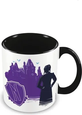 Produktbild von Wednesday - Kaffeebecher "Teenage Purgatory", Zweifarbige Innenseite PM5938 (Einheitsgröße) (Violett/Weiß/Schwarz)