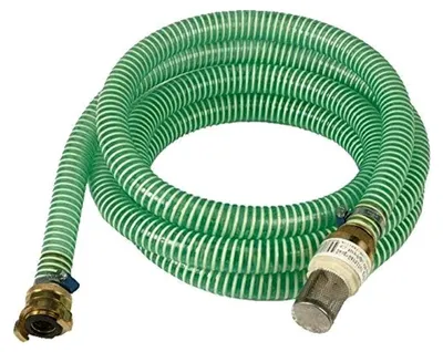 Produktbild von Saugschlauchgarnitur 4 m DN 25 (1 Zoll) mit Messing-Saugventil und Schnellkupplung