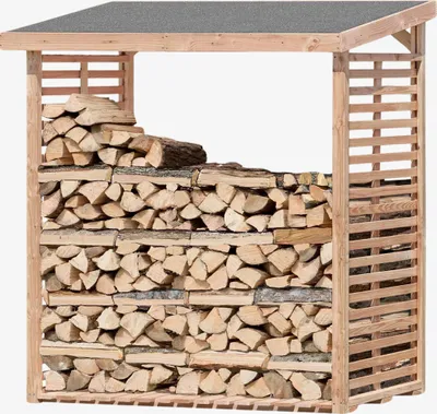 Produktbild von Kaminholzregal Außen Holz "KAMO L" 200x75x200 cm  Brennholzlager