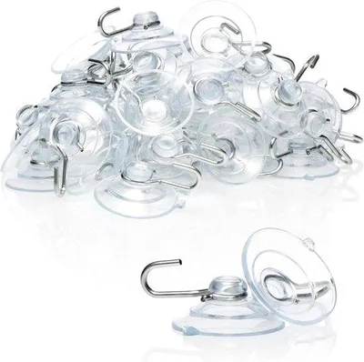 Produktbild von Famanu Set von 40 universellen Saugnäpfen mit Metallhaken - Ø 3 cm