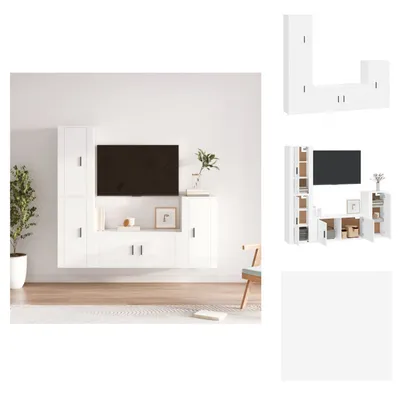 Produktbild von vidaXL 4-tlg. TV-Schrank-Set Weiß Holzwerkstoff -  TV-Möbel