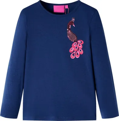Produktbild von Kinder-Langarmshirt Marineblau 116