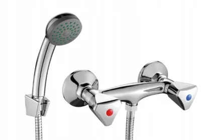 Produktbild von Wand-Brausebatterie mit Brause Norm Chrom