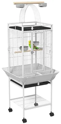Image de Cage à oiseaux - Maison pour oiseaux - Cage à oiseaux avec support - Cage à oiseaux avec roulettes - Cage à oiseaux avec portes