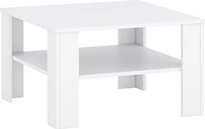 Zdjęcie produktu dla Stolik kawowy Casa Dolce VERNAL, 68x68x41 cm, biały, kwadratowy blat, jedna półka pod blatem