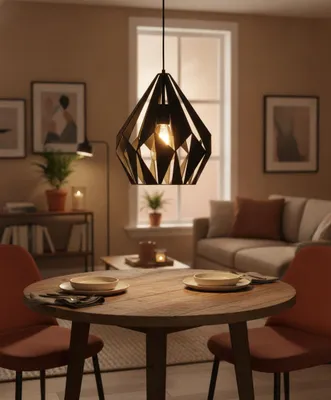 Productafbeelding van Zwarte hanglamp Carlton 1, AI-gegenereerde afbeelding