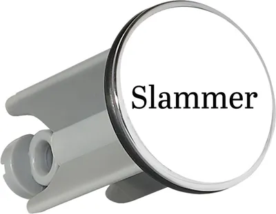 Produktbild von Huuraa Waschbeckenstöpsel Slammer Schriftzug 4cm höhenverstellbar Abflussstopfen Geschenkidee