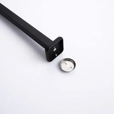 Productafbeelding van Handdoekhouder, enkelarmig, voor de badkamer, 40 cm, zwart, vierkant handdoekrek van roestvrij staal, voor wandmontage