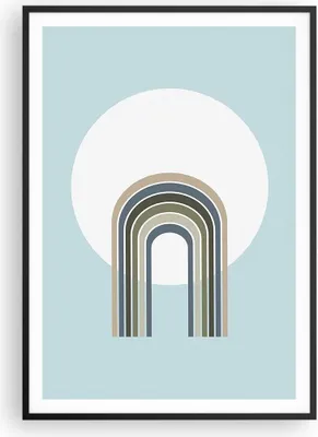 Produktbild von Gerahmtes Poster - Schwarzer Rahmen - Formen Rad Linien - 70x100 cm - Wand Bild - Wanddeko - Wandbilder - Kunstposter - Wandposter - Bilderrahmen - Bilder - Kunstdruck - P2BPA70x100-4608