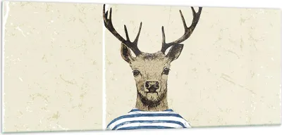 Produktbild von Bilder auf glas - Einteilig - Hipster Anthropomorphismus Hirsch - 100x40cm - Glasbilder - Wandbilder - Bilder - Wanddekoration aus Glas - Glas Bilder - Wandbild auf Glas - GAB100x40-4227