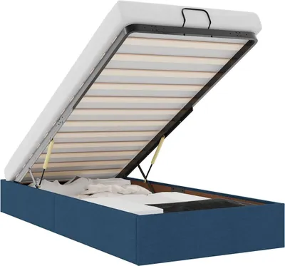 Obrázok produktu pre vidaXL Osmanská posteľ bez matraca modrá 90x200 cm látka