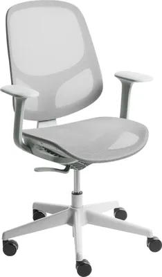 Produktbild von BELIANI Bürostuhl Grau Netzstoff Atmungsaktiv Drehbar Höhenverstellbar mit Armlehnen Modernes Design Computer Drehstuhl für Homeoffice Büro