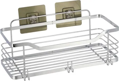 Produktbild von Tendance Duschablage ohne Bohren - silber - 31 x 15,5 x 16,5 cm - Edelstahl - selbstklebend