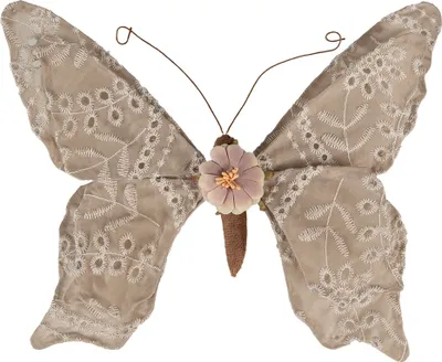 Zdjęcie produktu dla Clayre & Eef Dekoracja Motyl 28x4x22 cm Beżowy Syntetyczny