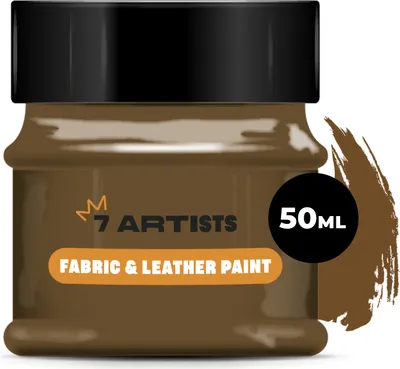 Produktbild von 7 Artists Acryl Farbe, Leder Farbe, Stoff Farbe, Textil Farbe, Acrylfarbe 50ml Braun - Wasserfeste Acrylfarbe zum Textil Färben/Leder Färben & Acrylfarben Künstlerbedarf