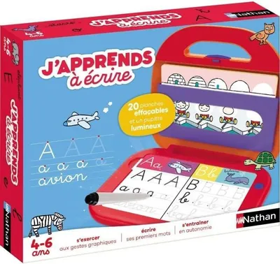 Image de Jeu éducatif Nathan J'apprends à écrire 2.0, Gestes préparatoires, Apprentissage des lettres, Autocorrectif