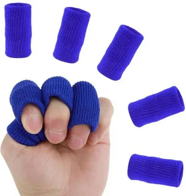 Produktbild von INF 20 Stück Sport Fingerlinge - Atmungsaktiver, elastischer Fingerschutz Blau