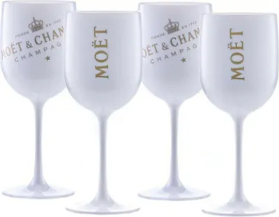 Produktbild von 4X Moët & Chandon Champagner Gläser Set imperial Ice Weiß Weingläser Luxus Champagnergläser