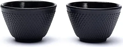 Image de Ensemble de 2 tasses à thé émaillées de style japonais - 120 ml ; 5,5x8cm