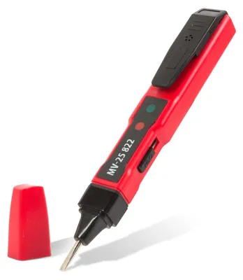 Produktbild von Spannungsprüfer kontaktlos - 70-250V AC mit Licht- und Tonalarm - Stiftmodell mit Durchgangsprüfung [25822]