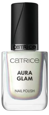 Zdjęcie produktu dla CATRICE Aura Glam Nail Polish 010, Biały, Glacier Glow, Ochrona, Kolorujący, Butelka, Szczotka, Kobiety