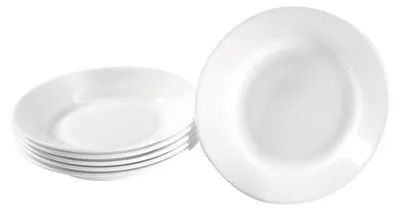 Zdjęcie produktu dla EDUPLAY 110419 Talerz głęboki dla dzieci, szkło hartowane, szkło hartowane, Ø 22 cm, biały (opakowanie 6 szt.)