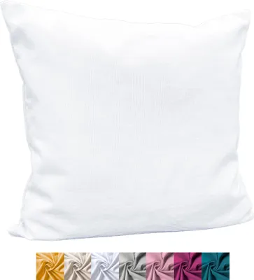 Produktbild von heimtexland ® Deko Kissenhülle Baumwolle Kissen Bezug Natur Dekokissen Typ849 Weiß 40x40 cm