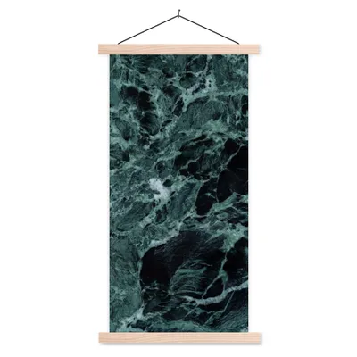 Produktbild von MuchoWow® Textilposter Marmor - Stein - Textur - Marmoroptik - Design 60x120 cm mit holzfarbenen Rahmen - Holz