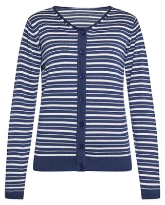 Immagine prodotto di Cardigan da donna Mutha - blu navy e bianco. Taglia: L