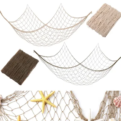 Fischernetz-Deko 2er-Pack, 1x2 m, maritim, Baumwolle