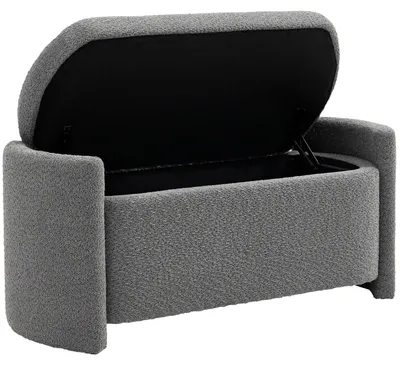 Productafbeelding van Opbergbank, halbank, schoenenbank, gestoffeerd, 105 cm x 44 cm x 45,5 cm. Grijs