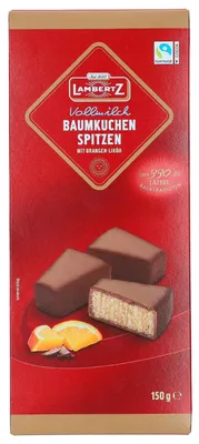 Produktbild von Lambertz Baumkuchenspitzen Vollmilch Orangen-Likör 150g