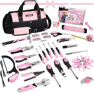 Produktbild von Famanu Werkzeugset 246-teilig für Damen - rosa - für den allgemeinen Haushalt