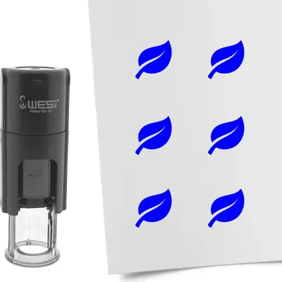 Produktbild von CombiCraft Selbstfärbender Stempel 'Blatt' in der Farbe Blau, Ø10mm