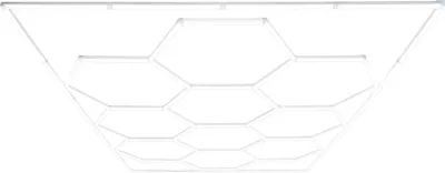 Produktbild von Hexagon LED-Leuchten – 10 Leuchten mit Rahmen | 2 x 5 Set I für Garage, Werkstatt | Weiß | 6500K Farbtemperatur | 3 Montagemöglichkeiten & Seilaufhängung Set