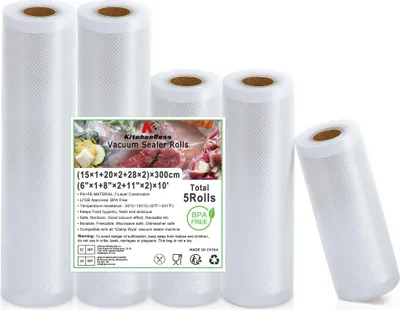 Obrázek produktu pro Vakuové sáčky role - 15, 20 a 28 x 300 cm - 5 rolí - Bez BPA - Vhodné pro sous-vide